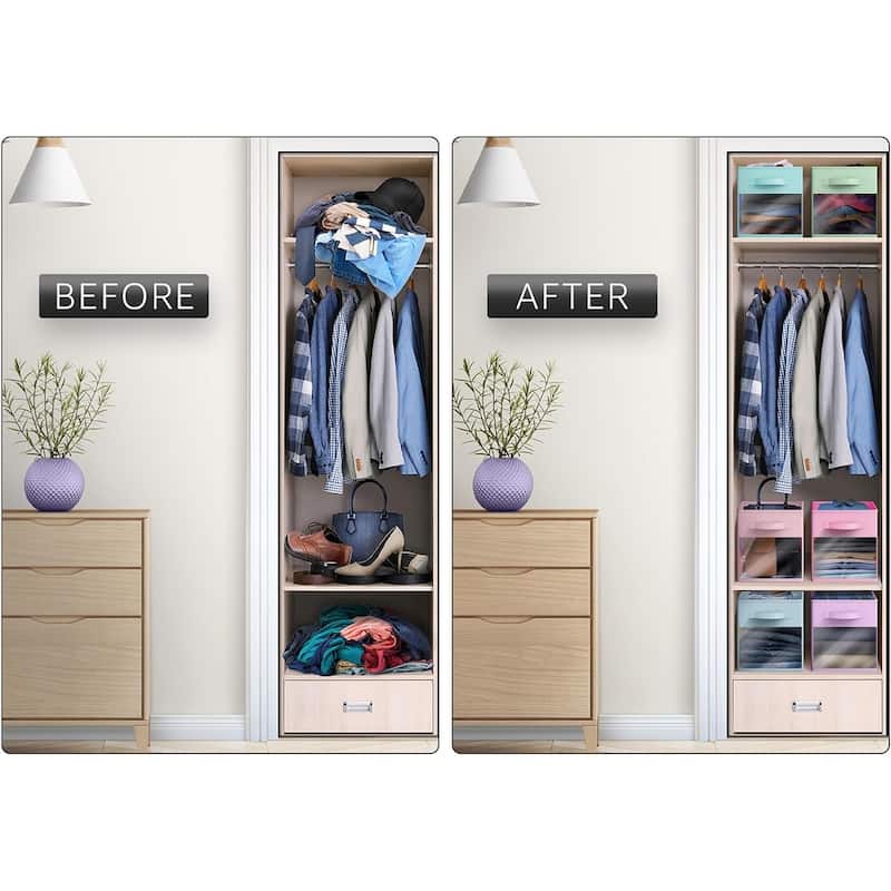 Sorbus 11" Storage Bin with Clear Window, 1-Pack Foldable Fabric Organizers - 10.5” L x 10.5” W x 11” H
