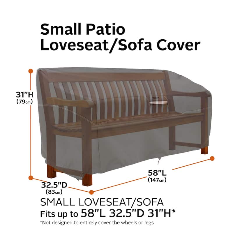 Classic Accessories Ravenna Water-Resistant 58 Inch Patio Sofa/Loveseat Cover
