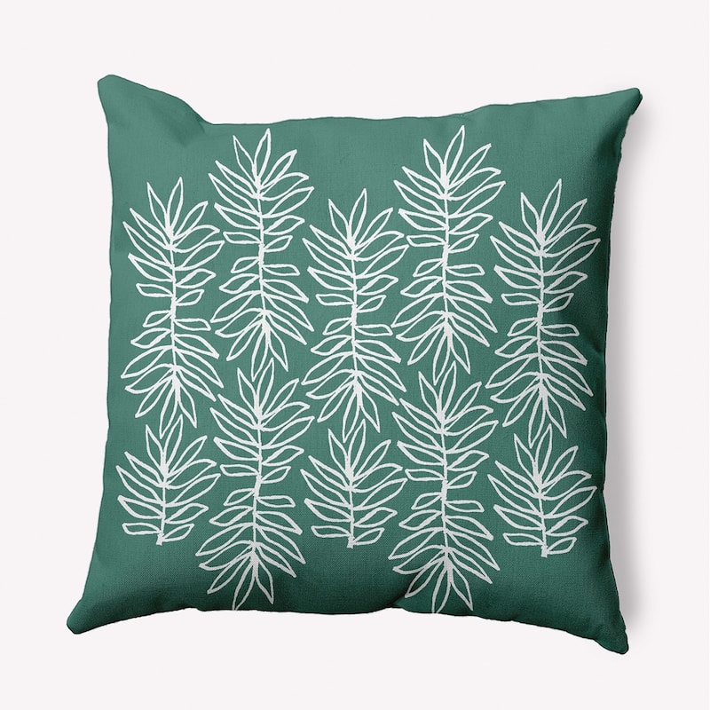 Leafy Branch Decorative Throw Pillow - 20" x 20" - Green Mint