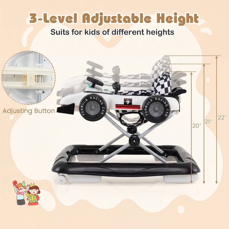 Gymax 4-in-1 Baby Push Walker Activity Center w/3-Level Adjustable