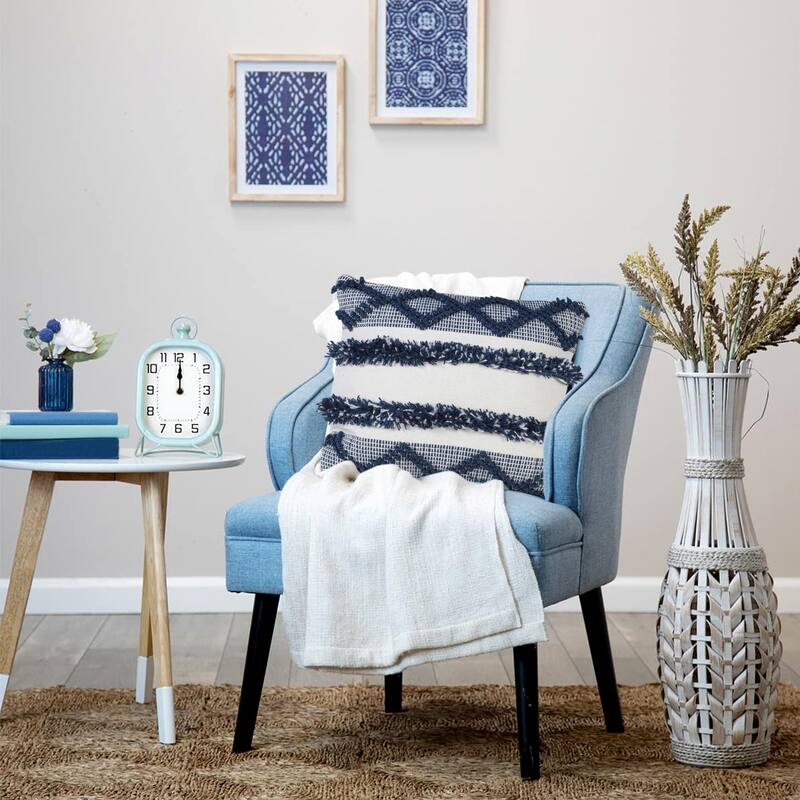 Sevita Textured Diamond Twist Striped Throw Pillow