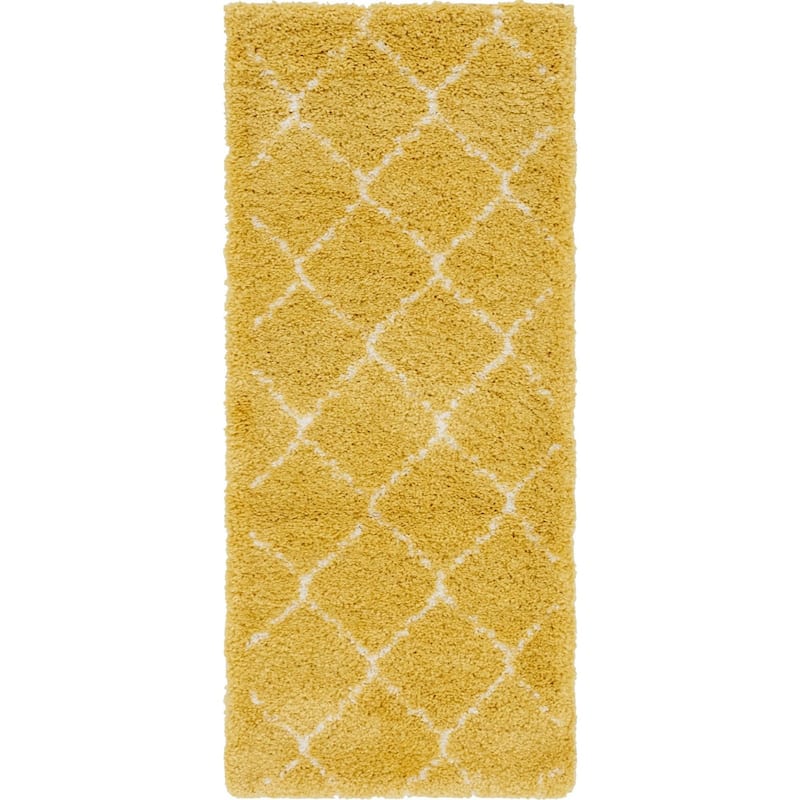 Shag Shoploni Collection Area Rug - 2'7"x6' - Yellow