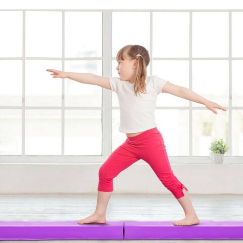 Gymax Attachable Floor Balance Beam PU Sports Gymnastics Skill Performance Training