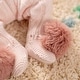 preview thumbnail 7 of 6, Newborn Baby Girl Knit Ensemble with Pom-Pom Details