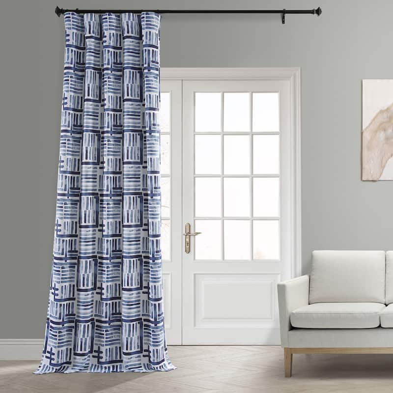 Exclusive Fabrics Modern Geometric Hashtag Blackout Room Darkening Curtain Panel Pair (2 Panels)