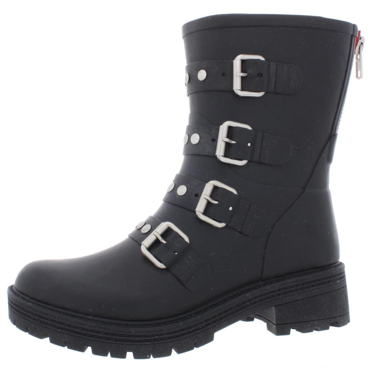 steve madden rain boots red zipper