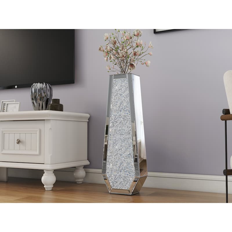 Glam Tall Crushed Diamond Floor Vase