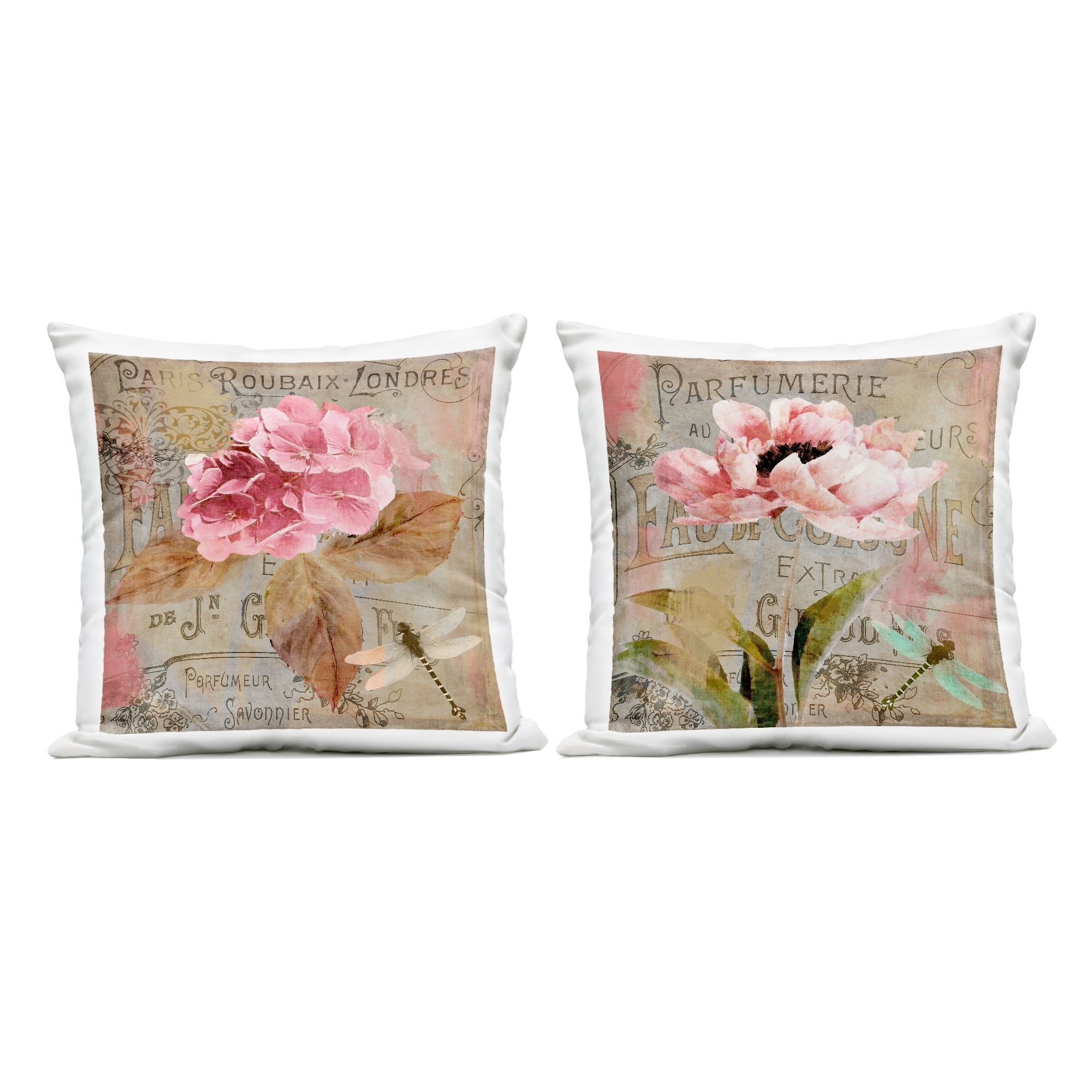 Stupell Vintage Collage French Florals Printed Outdoor Throw Pillow Design by Sasha (Set of 2)