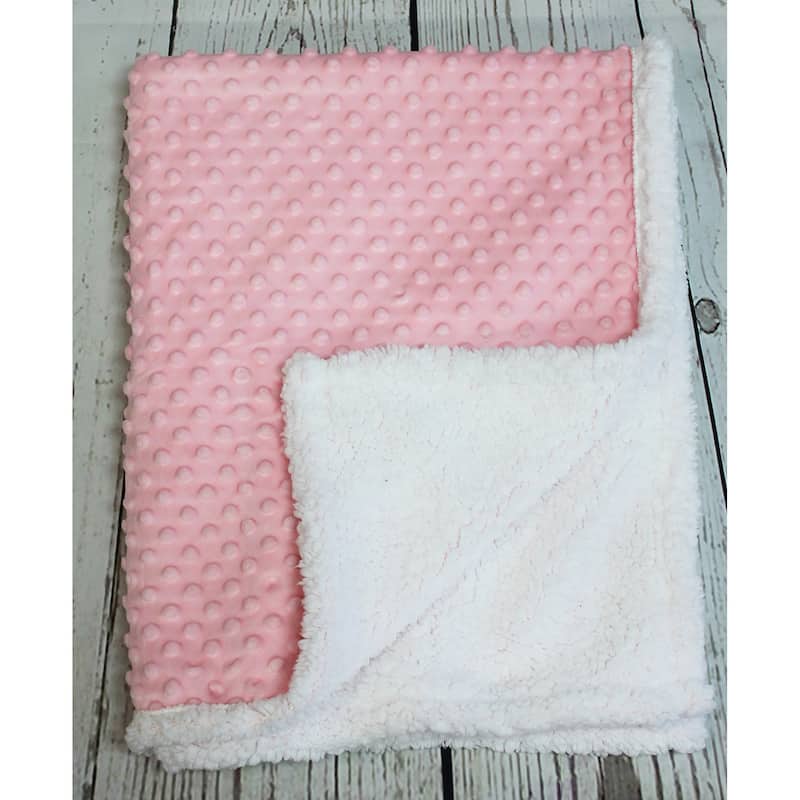 Popcorn Sherpa Baby Blanket - Pink