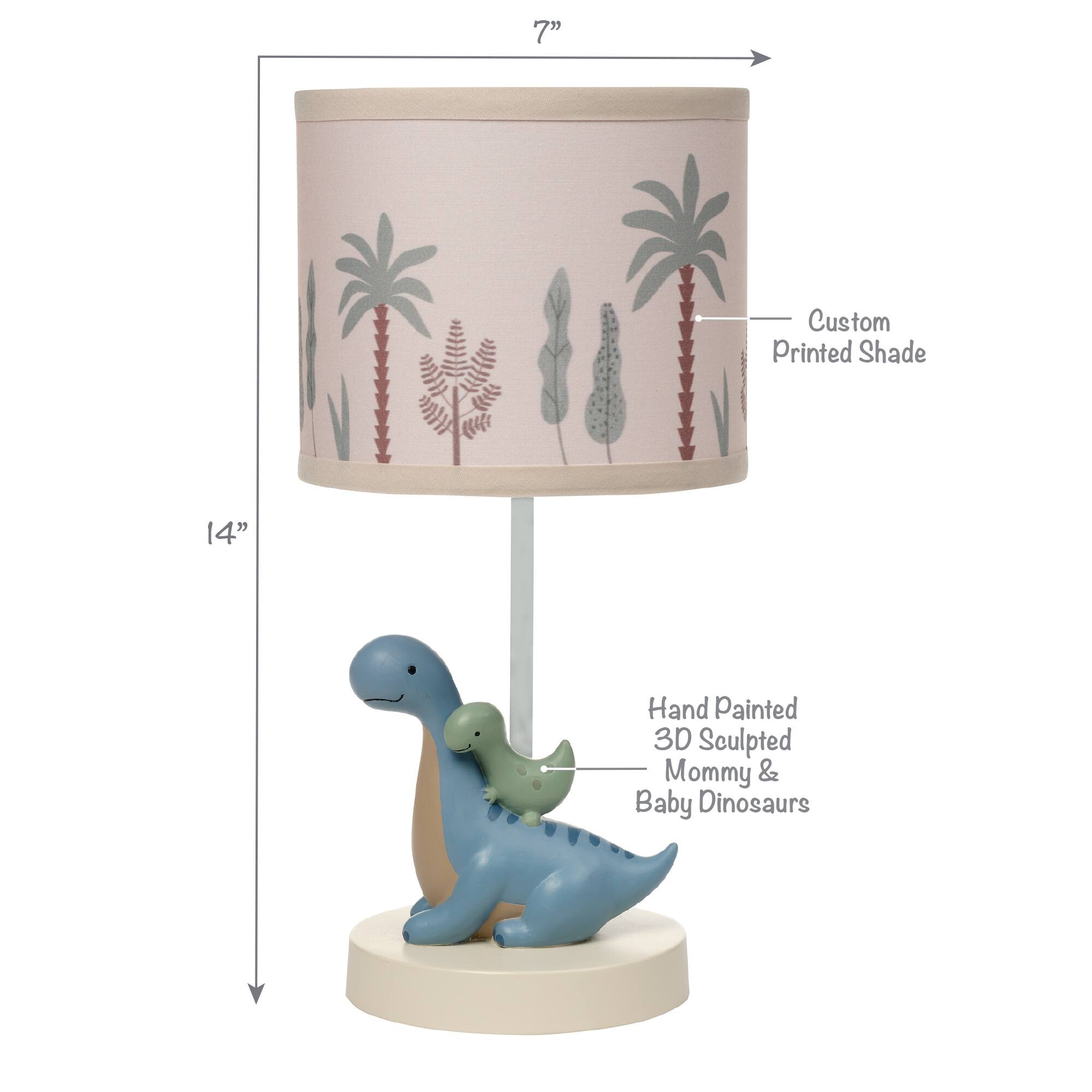 Lambs & Ivy Dino-Might Hand-Painted Nursery Lamp - Bed Bath