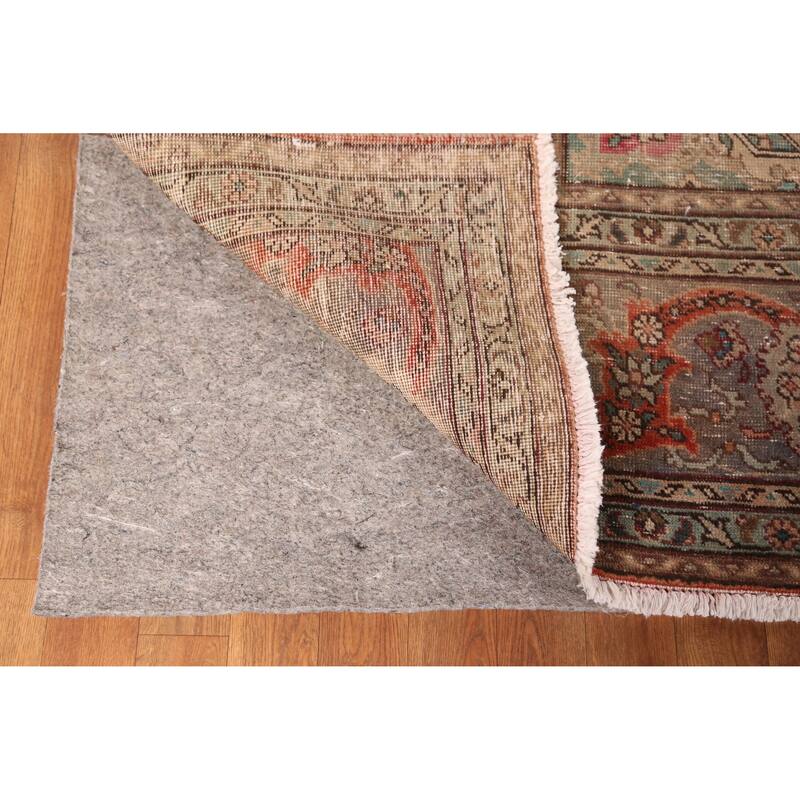Hand Knotted Oriental 100% Wool Carpet Traditional Medallion Pink Tabriz Area Rug - 12' 9'' X 11' 1''