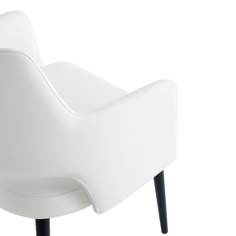 Manhattan Comfort Tremont Leatherette Dining Arm Chair with Metal Legs