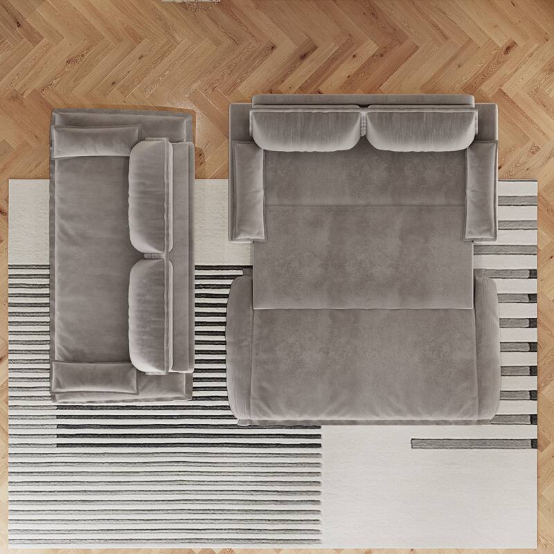 73.2" Queen Pull Out Sofa Bed,3-in-1 Convertible Sleeper Sofa,Multi-Functional Velvet Loveseat Bed,Grey