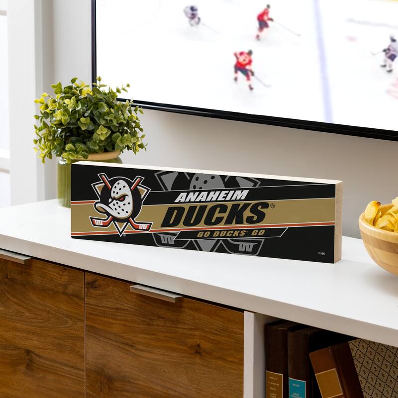Anaheim Ducks Wooden Tabletop Mantel Shelf Sign - 5" x 18"