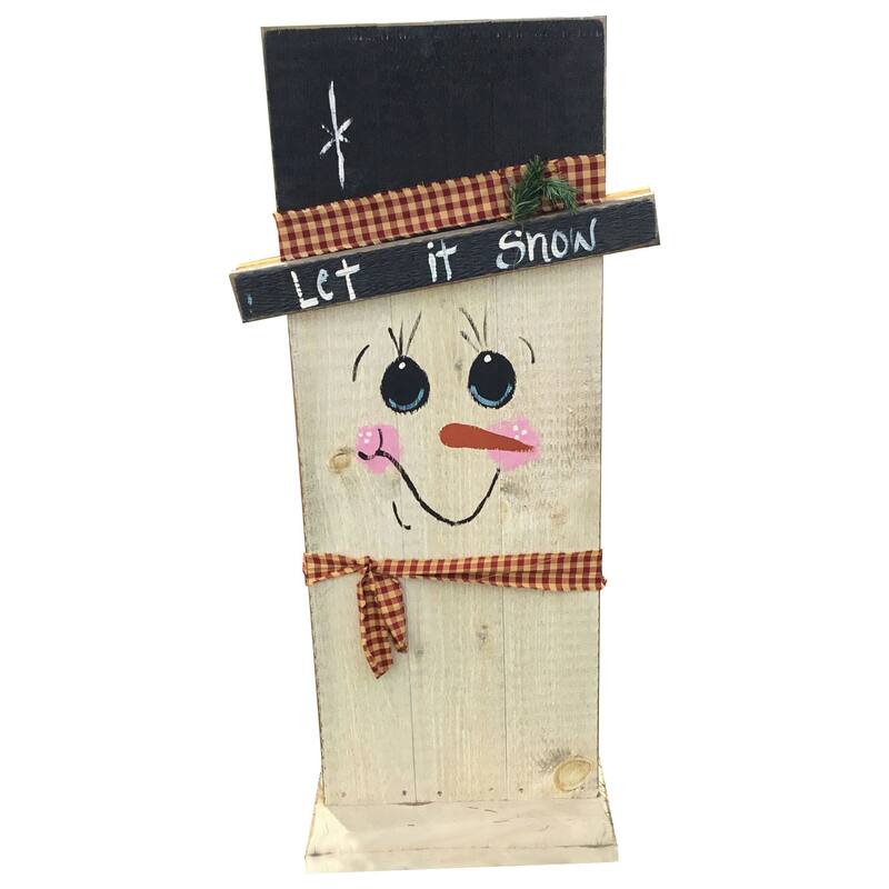 Two-Sided Scarcrow and Jolly Snowman Decoration - Large