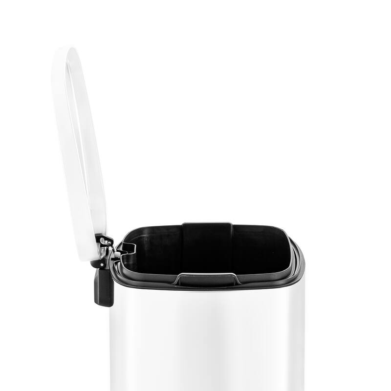 Qualiazero 13.2 GAL plus TWO 1.3 GAL Rectangular Step Can Trash Cans - Family Combo