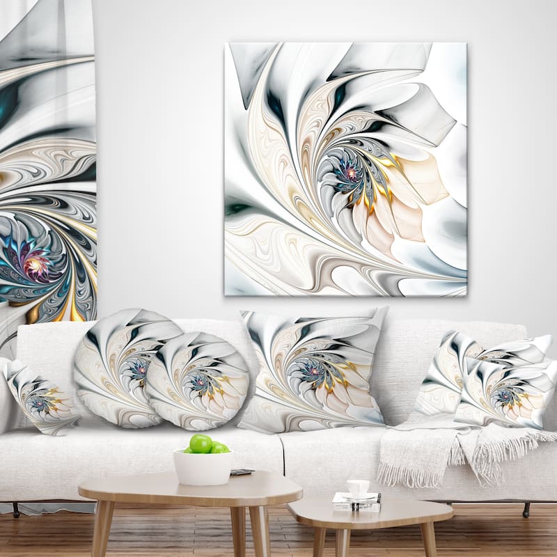 Designart Stained Glass Floral Modern Throw Pillow