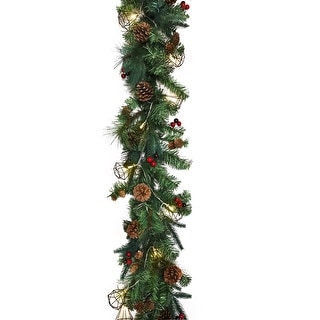 6ft Artificial Mixed Berry Pine Cone & Pine Christmas Garland with ...