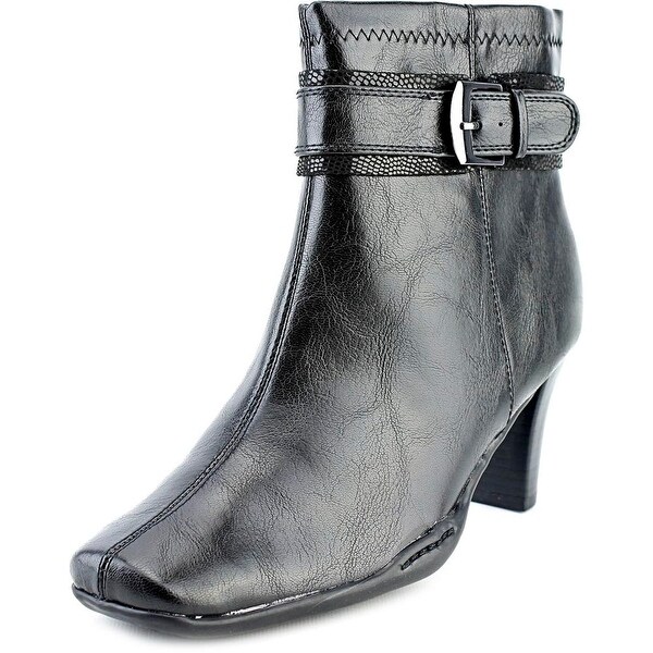 womens black square toe ankle boots