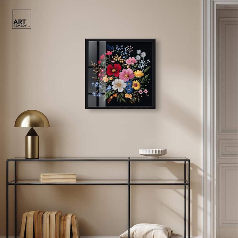 Midnight Wildflower Weave Shadowbox by Art Remedy