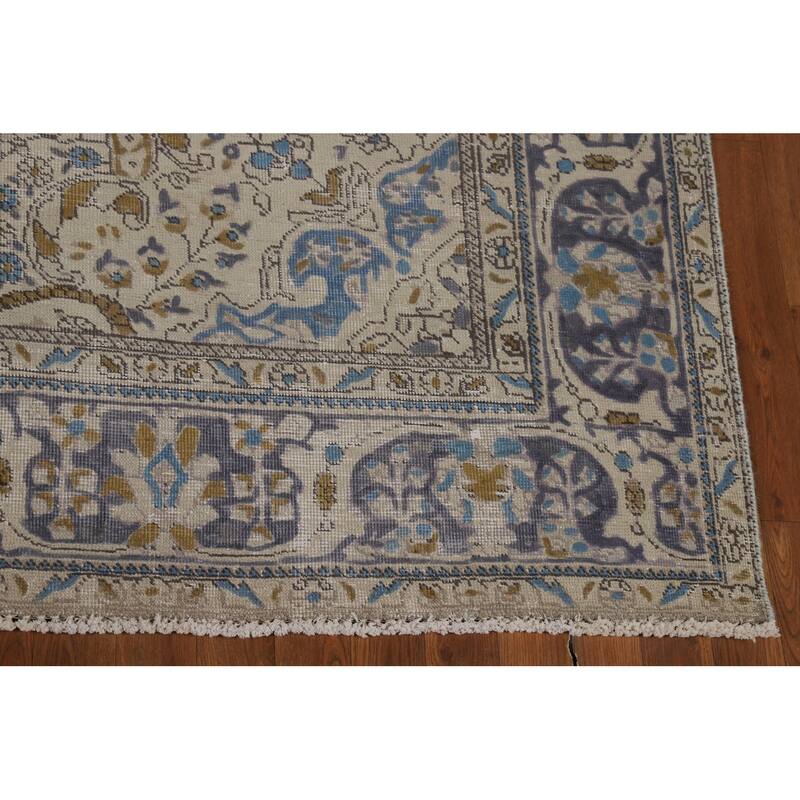 Floral Tabriz Persian Area Rug Hand-Knotted Bedroom Wool Carpet - 6'7"x 9'7"