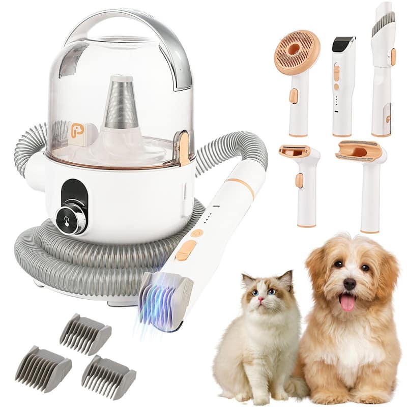 5-in-1 Pet Grooming Vacuum for Shedding Pet Hair - N/A - Orange