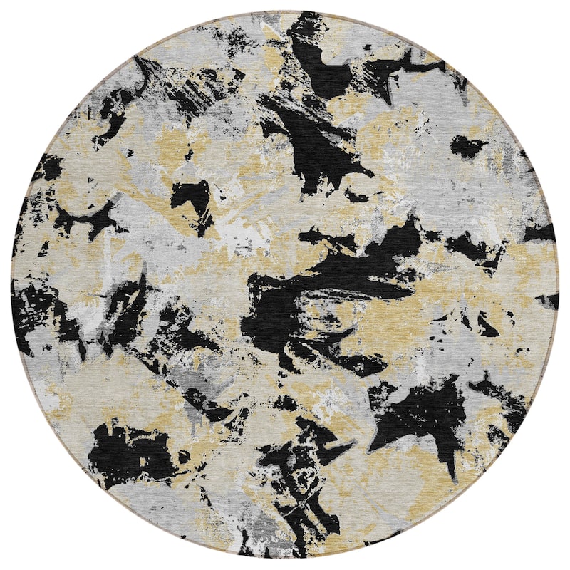 Machine Washable Indoor/ Outdoor Chantille Abstract Contemporary Rug