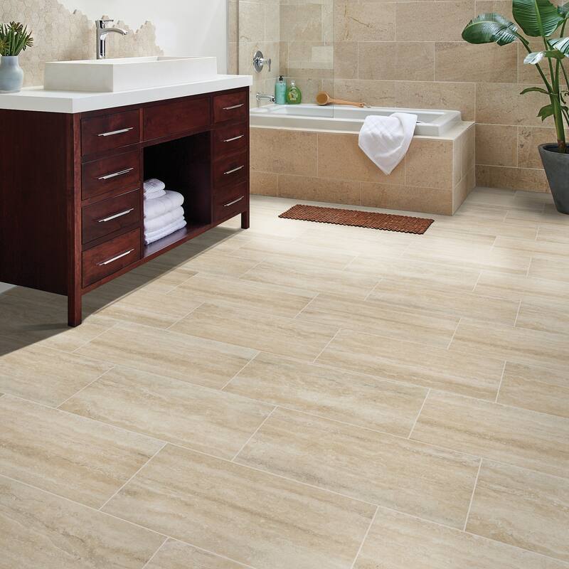 Ackland AKNPTLIN3X18P-BN Linden 18" x 3" Polished Porcelain Thin-Set