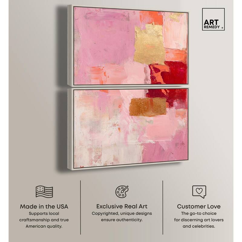 Petal Patchwork II Canvas Set of 2 by Art Remedy