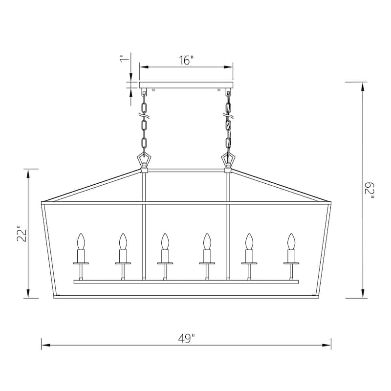 Buelex Lamp Post Lantern Style Iron Chandelier