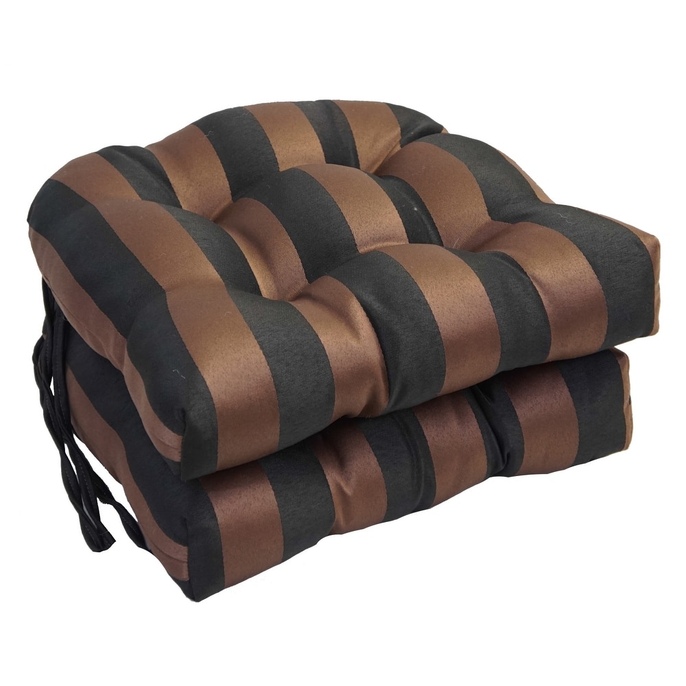 16-inch Rounded Back Tufted Indoor/ Outdoor Chair Cushions (Set of 2)
