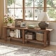 preview thumbnail 1 of 5, 63" Solid Wood Entryway Shoe Bench, Bed End Bench with Storage Shelf Brown