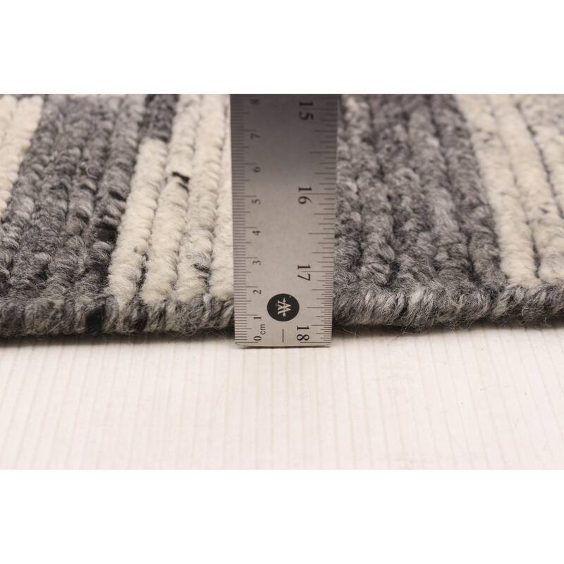 ECARPETGALLERY Hand-knotted Tangier Dark Grey Wool Rug - 5'3 x 7'4