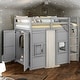 preview thumbnail 2 of 36, Simple & Modern Wood Twin Size Loft Bed with Built-in Storage Wardrobe and 2 Windows, Playful Space, Sturdy Construction, Gray