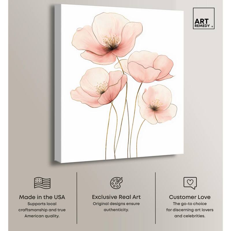 Pink Petal light Canvas by Art Remedy, Gallery Wrapped