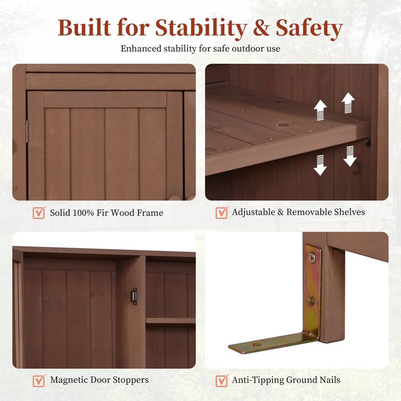 Roomfitters 65" Garden Potting Bench with Storage Hutch, Outdoor Potting Table & Prep Station, Drawer, Cabinet, Shelves