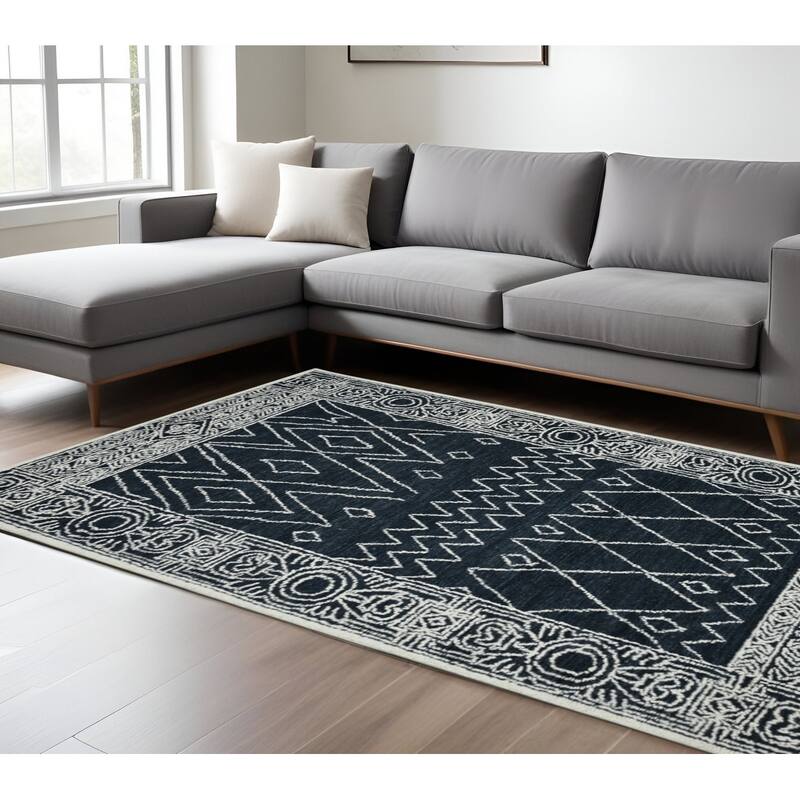 HomeRoots Southwestern Lodge Rectangle Area Rug - 120.00 in. x 96.00 in.  x 0.40 in.