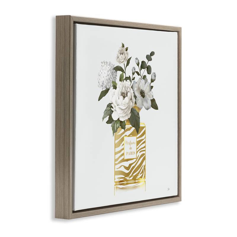 Stupell Chic Striped Perfume Bouquet Framed Floater Canvas Wall Art Design By Nan