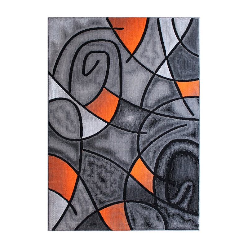 Modern Olefin Accent Area Rug - Abstract Pattern