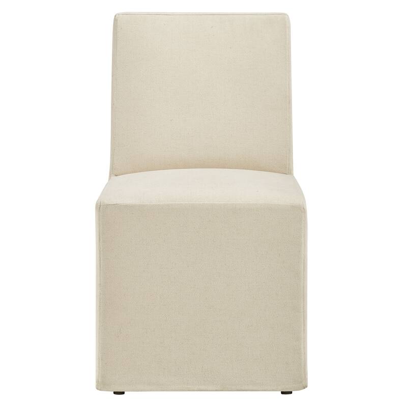 Tessera Upholstered Linen-Blend Slipcovered Dining Chair
