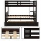 preview thumbnail 14 of 16, Minimalist Design Wooden Detachable Full Over Full Bunk Bed with Trundle Bed