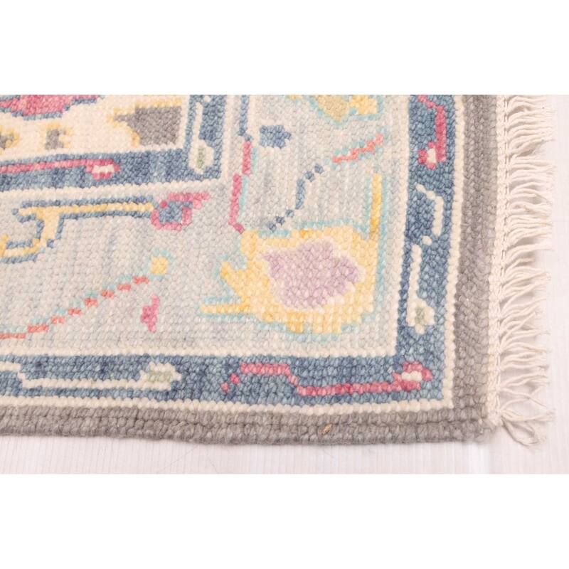 ECARPETGALLERY Hand-knotted Modern Oushak Dark Grey Wool Rug - 3'6 x 5'8