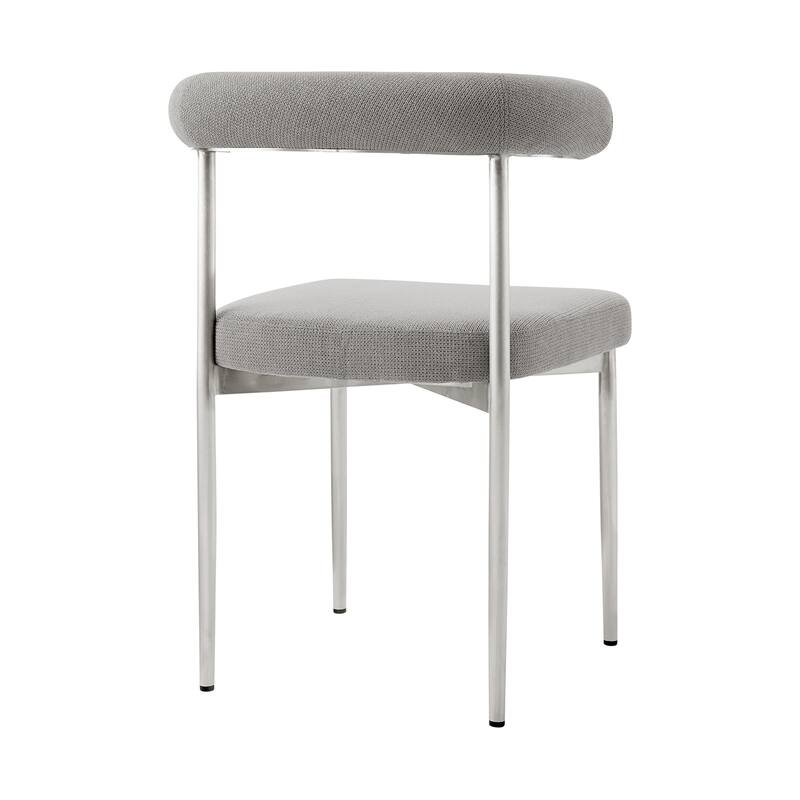 Shannon Upholstered Curved Back Barrel Kitchen Dining Chairs - Set of 2
