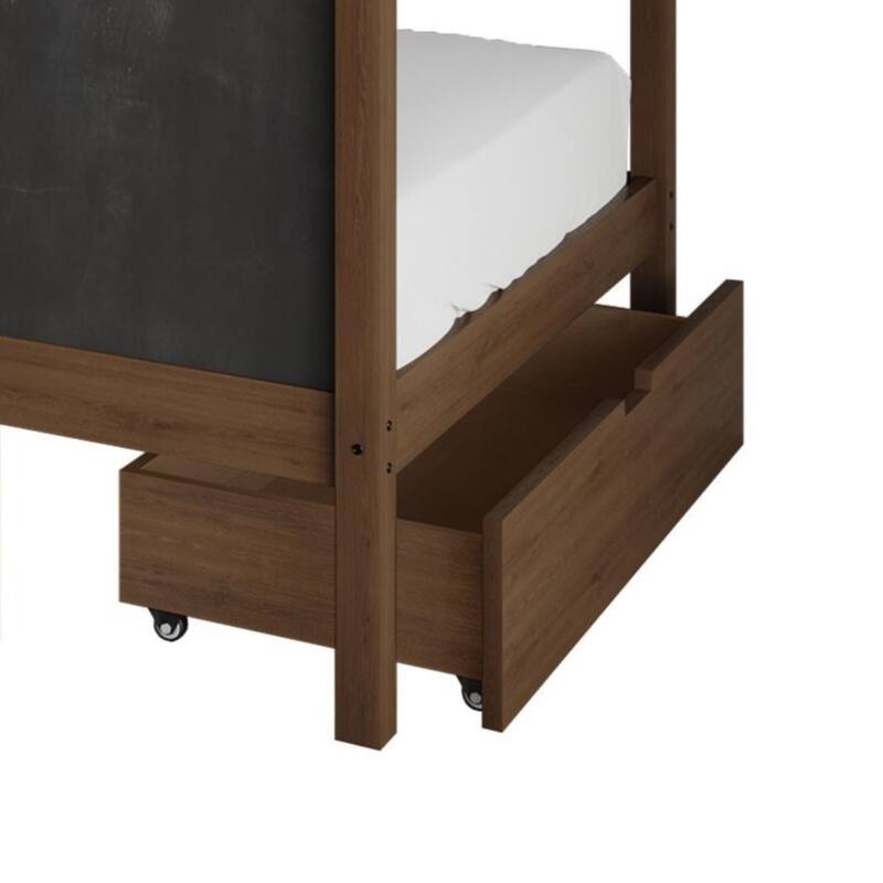 CraftPorch Mid-Century Wooden Canopy Bed