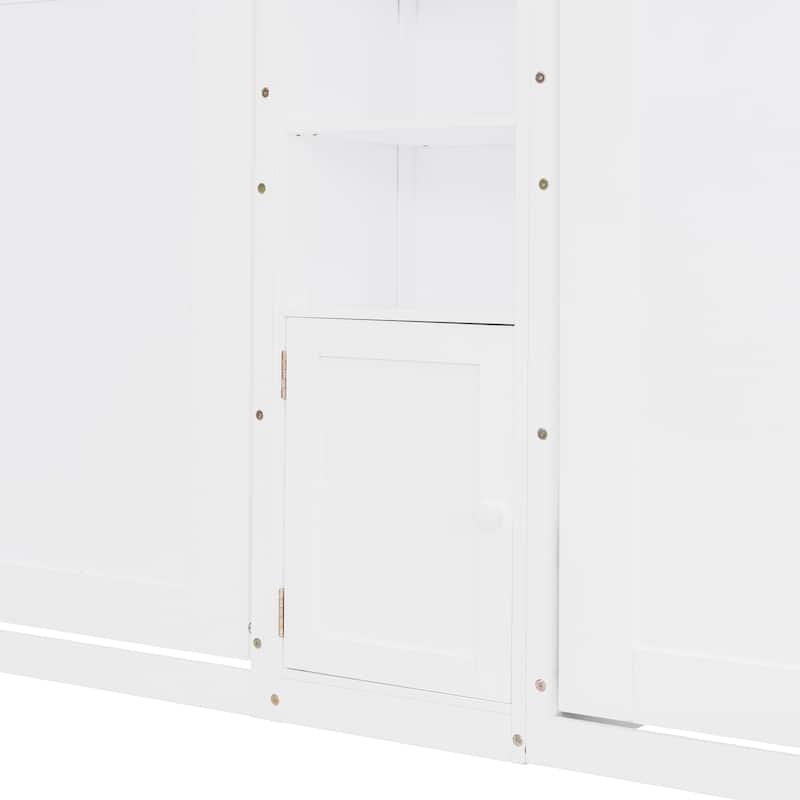 Roomfitters Twin Wall Murphy Bed System with Center Storage Shelves, Convertible Fold Down Sleeper Cabinet