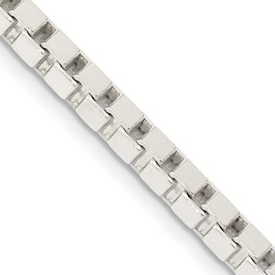 Curata 925 Sterling Silver 3.75mm Box Chain Necklace