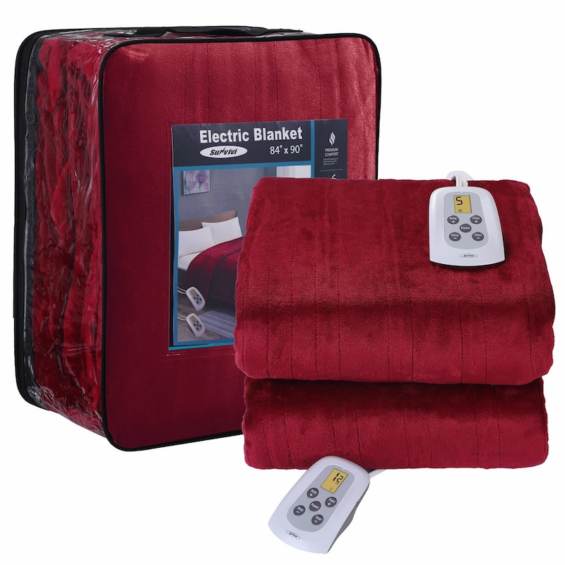 Electric Flannel King Queen Throw Heated Blanket
