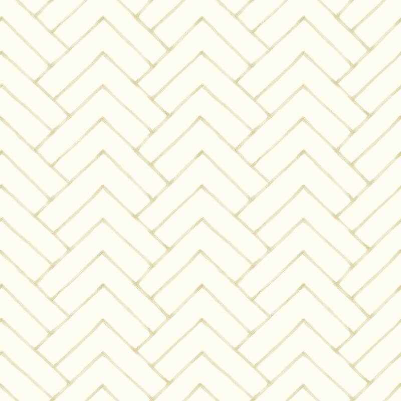 Chesapeake Oswin Light Yellow Tiered Herringbone Wallpaper