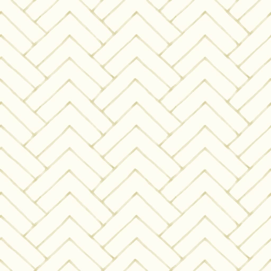Chesapeake Oswin Light Yellow Tiered Herringbone Wallpaper