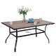 preview thumbnail 5 of 10, MAISON ARTS 7-Piece Outdoor Patio Dining Set, 1 Rectangle Table with a 1.57 Umbrella Hole & 6 Stackable Textilene Chairs